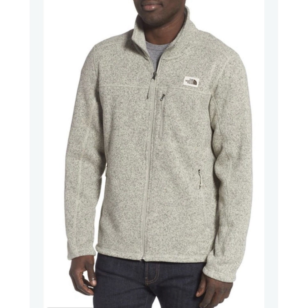 The North Face Gordon Lyons Jacket Mens Small Beige Sweater Fleece Full Zip